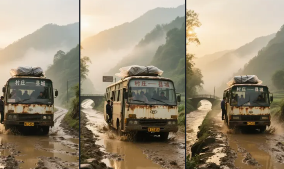 图片[3]-80-90年代乡村巴士系列AI绘画提示词-抖微学堂AI