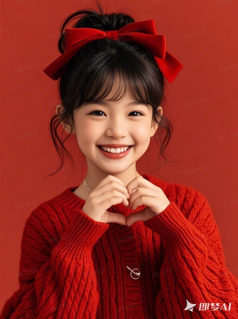 图片[2]-5岁小女孩红衣系列AI绘画提示词-抖微学堂AI