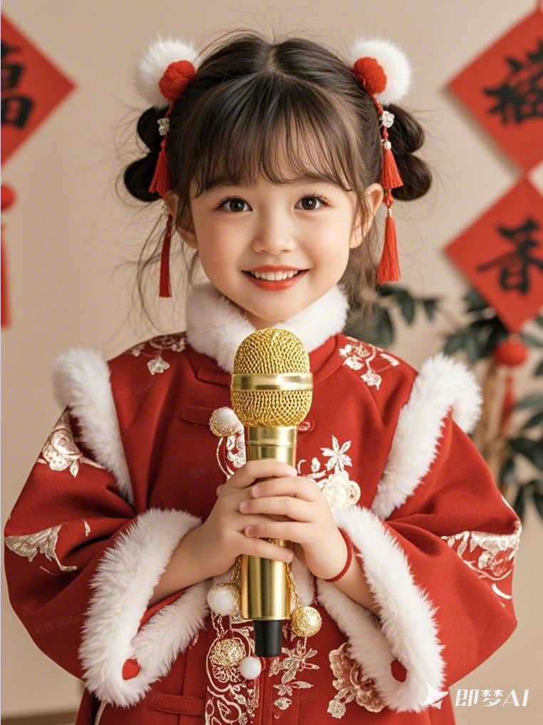 图片[4]-5岁小女孩红衣系列AI绘画提示词-抖微学堂AI